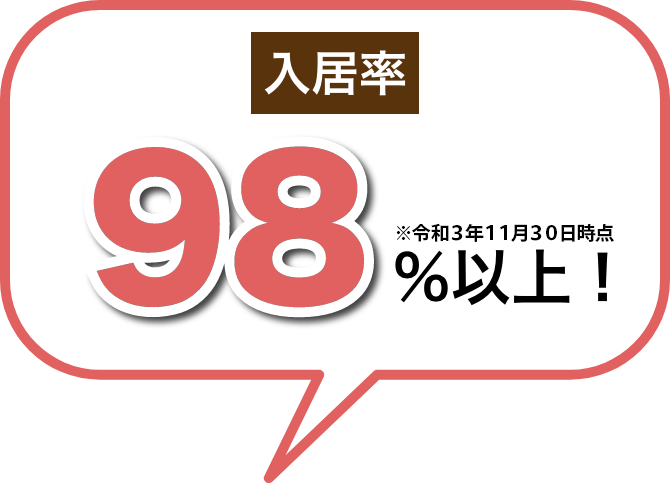 入居率98％以上